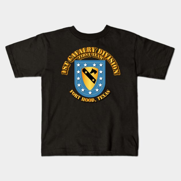 1st Cavalry Division - Flash DUI Kids T-Shirt by twix123844